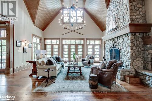 1902 Foxpoint Road, Lake Of Bays (Franklin), ON - Indoor Photo Showing Living Room With Fireplace