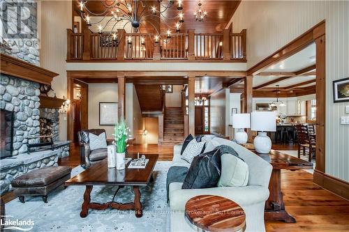 1902 Foxpoint Road, Lake Of Bays (Franklin), ON - Indoor Photo Showing Living Room With Fireplace