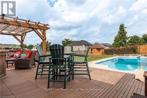 55 Stoneridge Boulevard, St. Marys, ON - Outdoor With In Ground Pool With Deck Patio Veranda