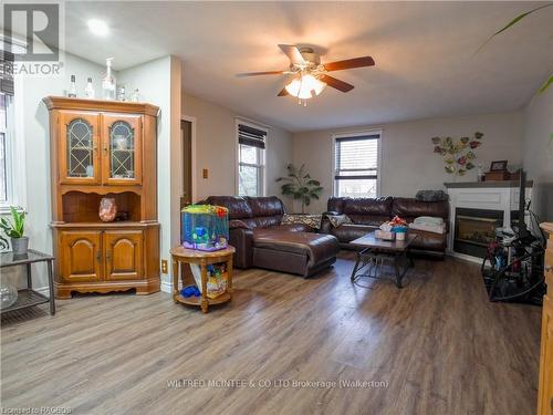 56 Mcgivern Street, Brockton, ON - Indoor Photo Showing Living Room With Fireplace