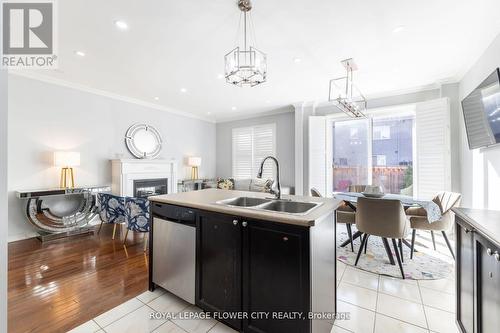 18 Loftsmoor Drive, Brampton, ON - Indoor Photo Showing Kitchen With Fireplace With Double Sink