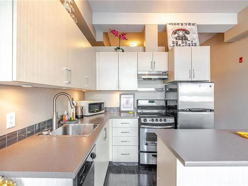 203-1121 Fort St, Victoria, BC - Indoor Photo Showing Kitchen With Stainless Steel Kitchen