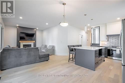 3709 Ryan Avenue, Fort Erie (337 - Crystal Beach), ON - Indoor Photo Showing Kitchen With Fireplace With Stainless Steel Kitchen With Upgraded Kitchen