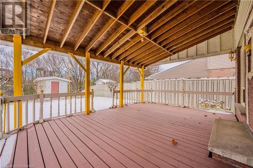 View of snow covered deck - 10 Fenwick Court, Kitchener, ON 