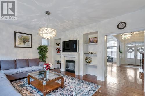 135 Elbern Markell Drive, Brampton, ON - Indoor Photo Showing Living Room With Fireplace