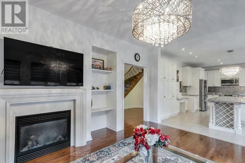 135 Elbern Markell Drive, Brampton, ON - Indoor Photo Showing Living Room With Fireplace