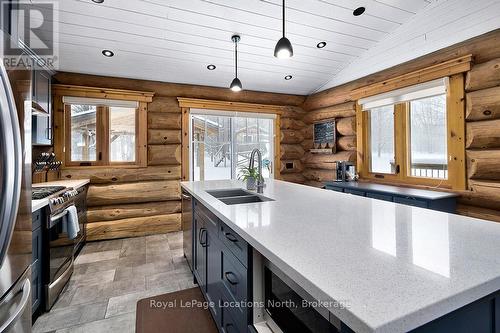 225 St Arnaud Street, Grey Highlands, ON - Indoor Photo Showing Kitchen With Double Sink