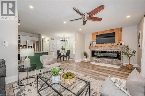 47 Bowen Drive, Guelph (Brant), ON - Indoor Photo Showing Living Room With Fireplace