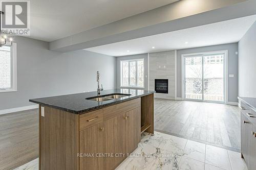 1596 Noah Bend, London, ON - Indoor Photo Showing Kitchen With Fireplace With Double Sink