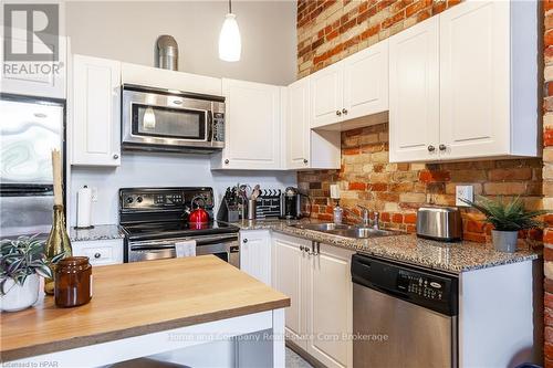 204 - 66 Wellington Street, Stratford, ON - Indoor Photo Showing Kitchen With Double Sink