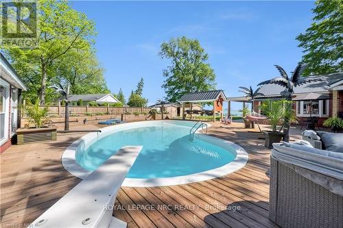 8 Hoover Point Lane, Haldimand County, ON - Outdoor With Above Ground Pool With Deck Patio Veranda With Backyard