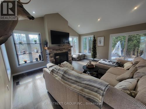 1147 Belle Aire Beach Road, Innisfil, ON - Indoor Photo Showing Living Room With Fireplace