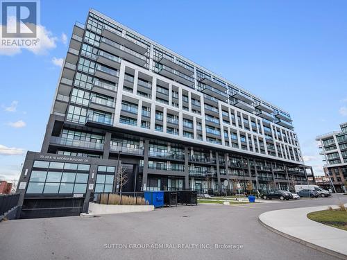 817 - 50 George Butchart Drive, Toronto, ON - Outdoor With Balcony With Facade