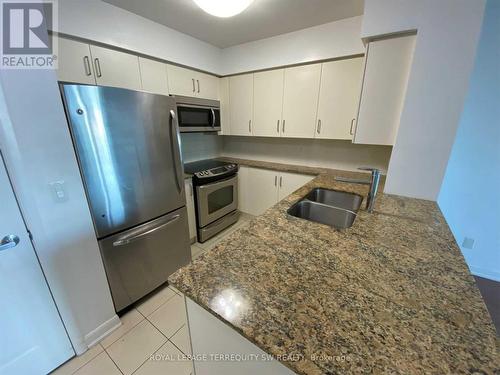 1401 - 205 Sherway Gardens Road, Toronto, ON - Indoor Photo Showing Kitchen With Stainless Steel Kitchen With Double Sink