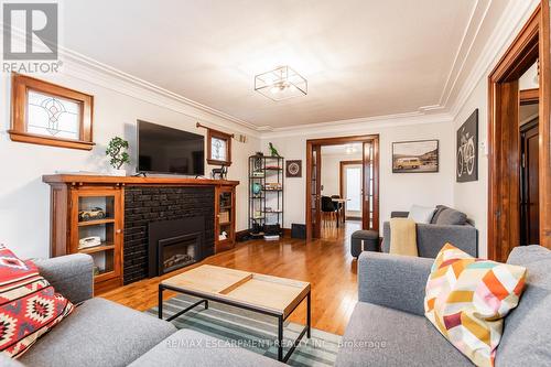 60 Lake Avenue Drive, Hamilton, ON - Indoor Photo Showing Living Room With Fireplace