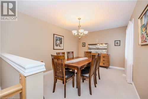 Carpeted dining room - 64 Cottonwood Crescent, Cambridge, ON - Indoor Photo Showing Dining Room