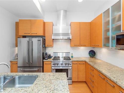 101-38 Front St, Nanaimo, BC - Indoor Photo Showing Kitchen With Double Sink