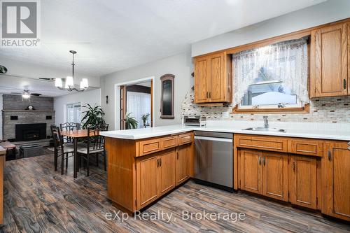 490 Saddler Street E, West Grey (Durham), ON - Indoor Photo Showing Kitchen With Fireplace