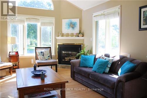 96 Main Street, Northern Bruce Peninsula, ON - Indoor Photo Showing Living Room With Fireplace