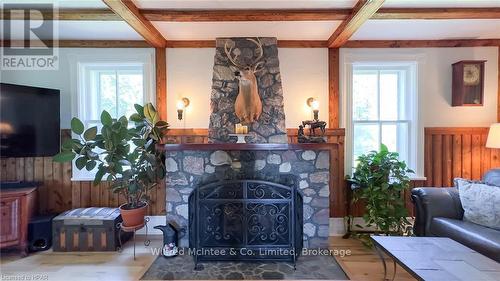 43 Mitchell Street, South Bruce, ON - Indoor Photo Showing Living Room With Fireplace