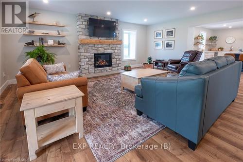 383230 Dawson Road, Georgian Bluffs, ON - Indoor Photo Showing Living Room With Fireplace