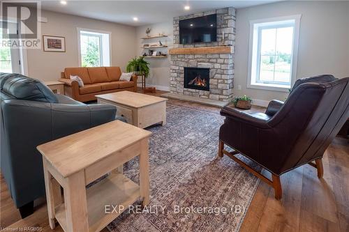 383230 Dawson Road, Georgian Bluffs, ON - Indoor Photo Showing Living Room With Fireplace