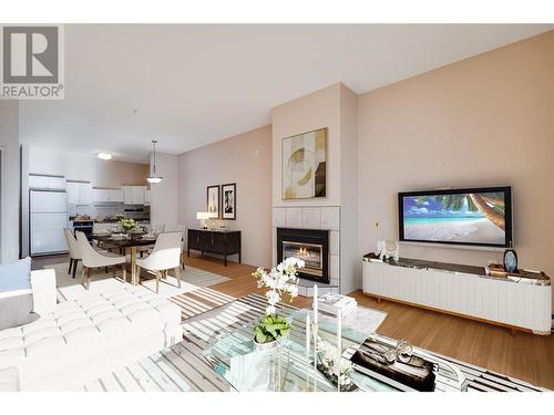 **virtual staging - 920 Saskatoon Road Unit# 119, Kelowna, BC - Indoor Photo Showing Living Room With Fireplace