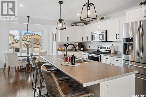 734 Kolynchuk Court, Saskatoon, SK - Indoor Photo Showing Kitchen With Stainless Steel Kitchen With Double Sink With Upgraded Kitchen