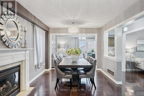 61 Stammers Drive, Ajax (Northwest Ajax), ON - Indoor Photo Showing Dining Room With Fireplace