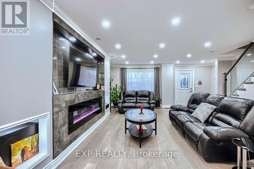 3499 Ellengale Drive, Mississauga, ON - Indoor Photo Showing Living Room With Fireplace