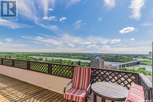 1203 320 5Th Avenue N, Saskatoon, SK - Outdoor With Deck Patio Veranda With View