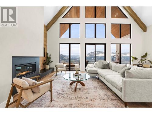 82 Twin Lakes Road, Enderby, BC - Indoor Photo Showing Living Room With Fireplace