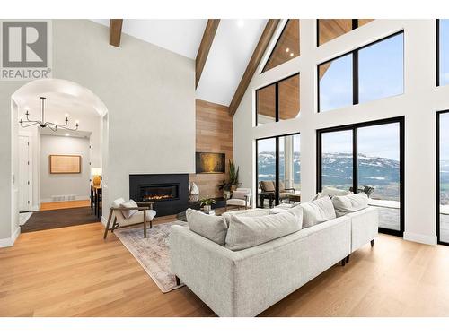 82 Twin Lakes Road, Enderby, BC - Indoor Photo Showing Living Room With Fireplace