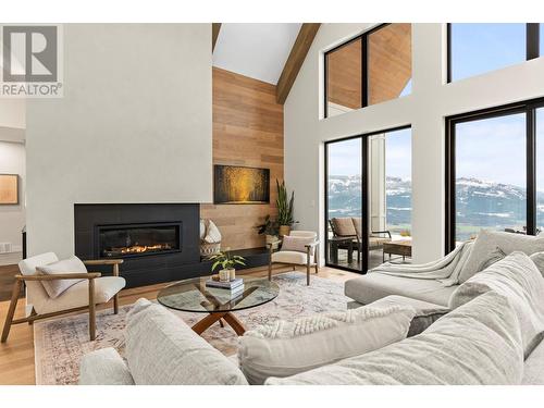 82 Twin Lakes Road, Enderby, BC - Indoor Photo Showing Living Room With Fireplace