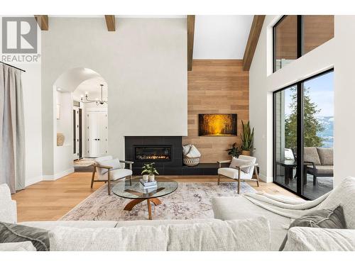 82 Twin Lakes Road, Enderby, BC - Indoor Photo Showing Living Room With Fireplace