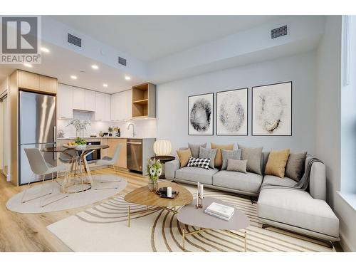 Virtually staged - 1488 Bertram Street Unit# 1603, Kelowna, BC - Indoor Photo Showing Living Room