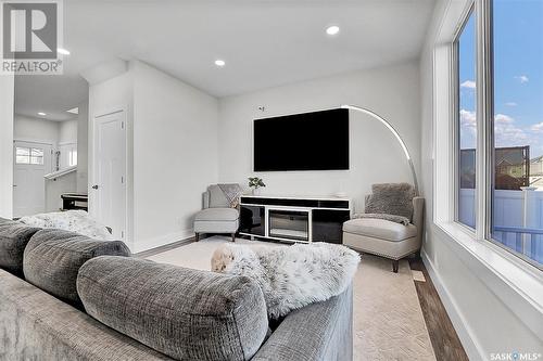 2019 Stilling Lane, Saskatoon, SK - Indoor Photo Showing Living Room With Fireplace