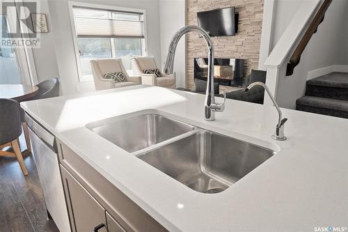 352 Brighton Gate, Saskatoon, SK - Indoor Photo Showing Kitchen With Double Sink