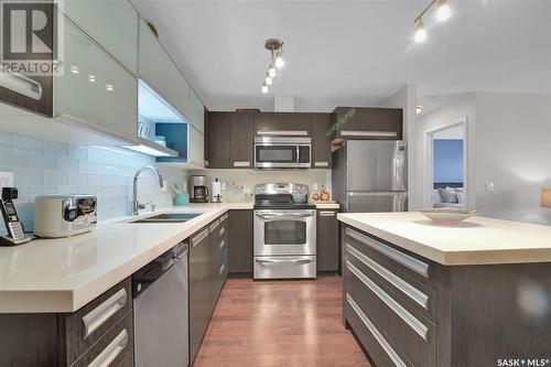 205 1640 Dakota Drive, Regina, SK - Indoor Photo Showing Kitchen With Double Sink With Upgraded Kitchen