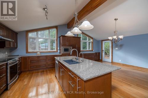 123 Lakeview Road, Grey Highlands, ON - Indoor Photo Showing Kitchen With Double Sink