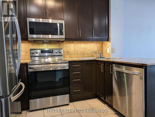 1802 - 80 Absolute Avenue, Mississauga, ON - Indoor Photo Showing Kitchen With Stainless Steel Kitchen With Upgraded Kitchen