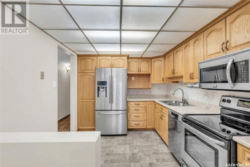 337 2301 Adelaide Street E, Saskatoon, SK - Indoor Photo Showing Kitchen With Stainless Steel Kitchen With Double Sink