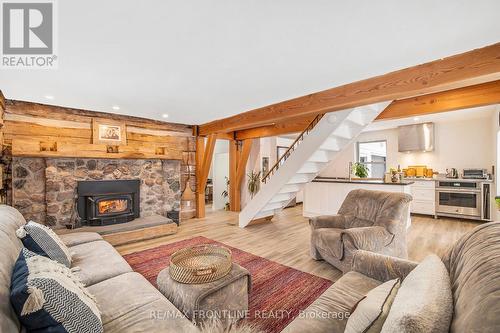 1120 Donaldson Road, North Frontenac (Frontenac North), ON - Indoor Photo Showing Living Room With Fireplace