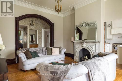 347 Queen Street S, Hamilton, ON - Indoor Photo Showing Living Room With Fireplace