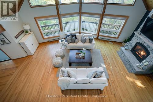 1033 Point Ideal Road, Lake Of Bays (Franklin), ON - Indoor Photo Showing Living Room With Fireplace