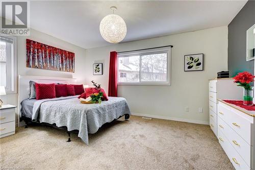 View of carpeted bedroom - 350 Dundas Street S Unit# 30, Cambridge, ON - Indoor Photo Showing Bedroom