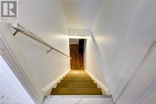 Stairs featuring wood-type flooring - 350 Dundas Street S Unit# 30, Cambridge, ON - Indoor Photo Showing Other Room