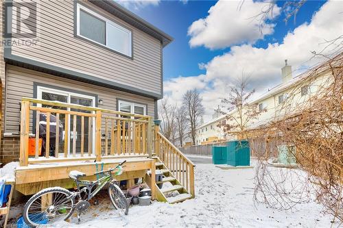 View of snow covered deck - 350 Dundas Street S Unit# 30, Cambridge, ON - Outdoor