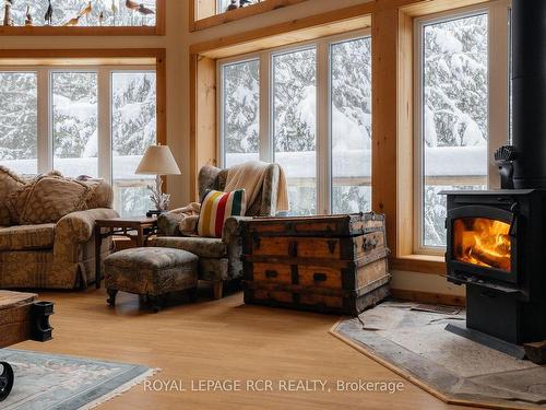 1208 Minnow Dr, Dysart Et Al, ON - Indoor Photo Showing Living Room With Fireplace