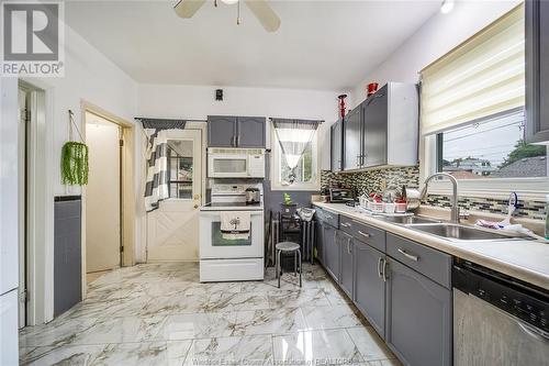 1143 Lincoln, Windsor, ON - Indoor Photo Showing Kitchen With Double Sink